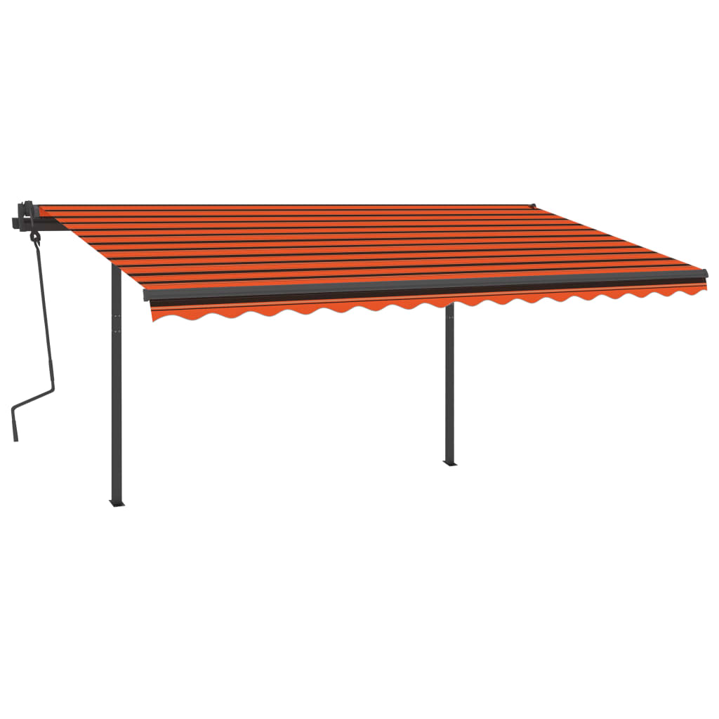 Automatisk markis med vindsensor & LED 4x3,5 m orange/brun