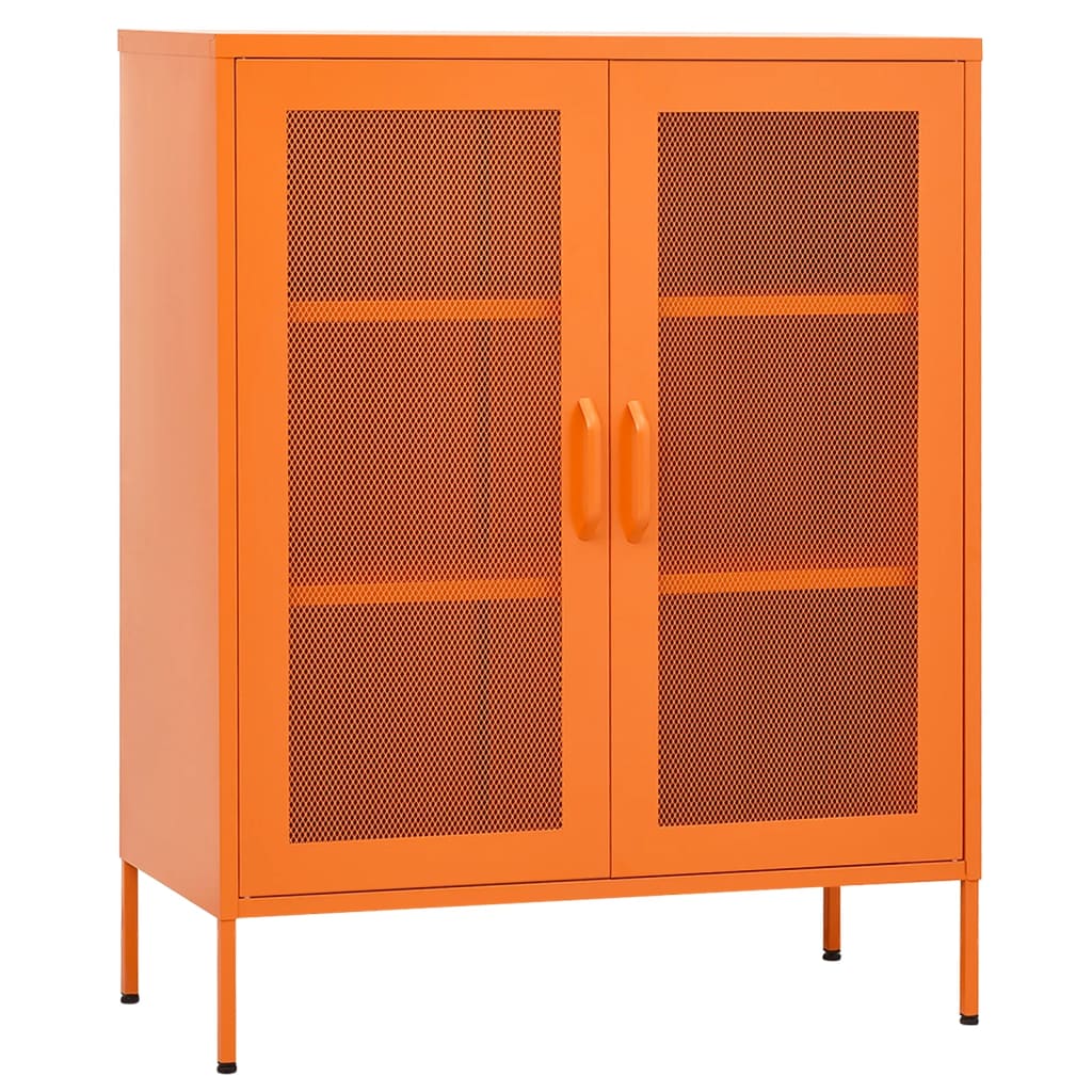 Förvaringsskåp orange 80x35x101,5 cm stål