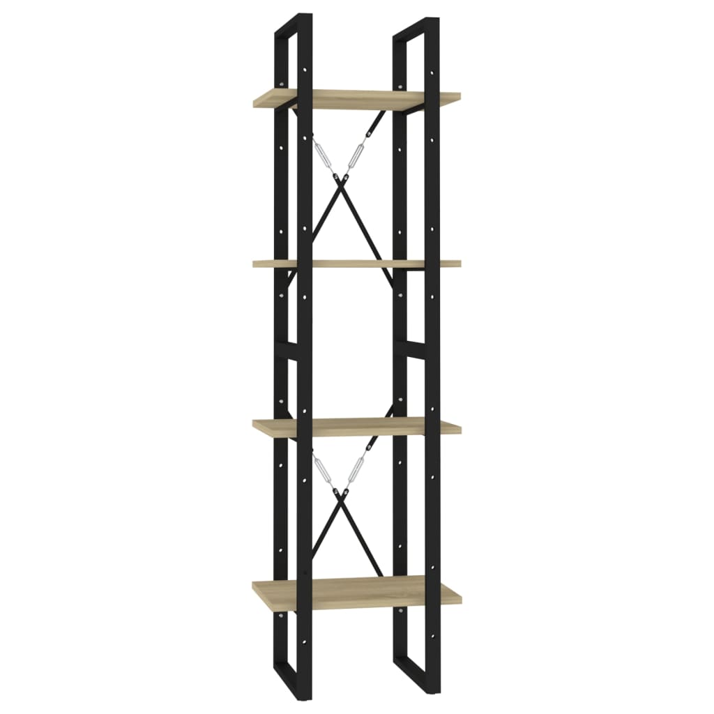 Bokhylla 4 hyllor sonoma-ek 40x30x140 cm konstruerat trä