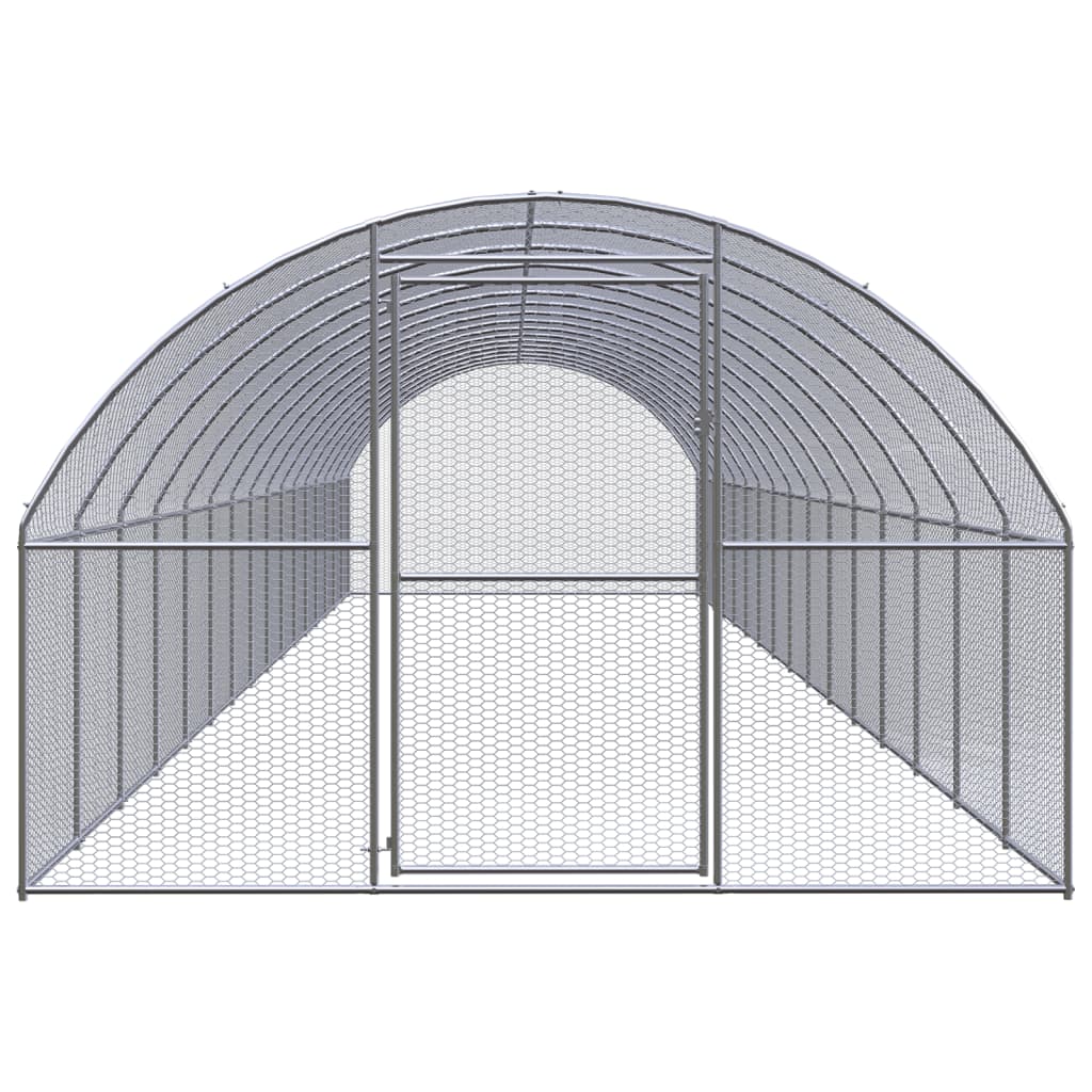 Hönsbur för utomhusbruk 3x16x2 m galvaniserat stål