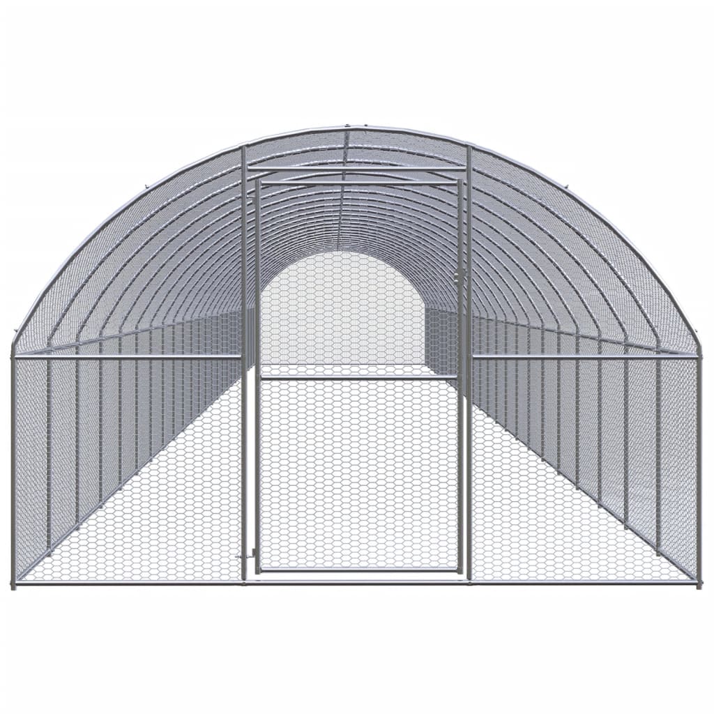 Hönsbur för utomhusbruk 3x24x2 m galvaniserat stål