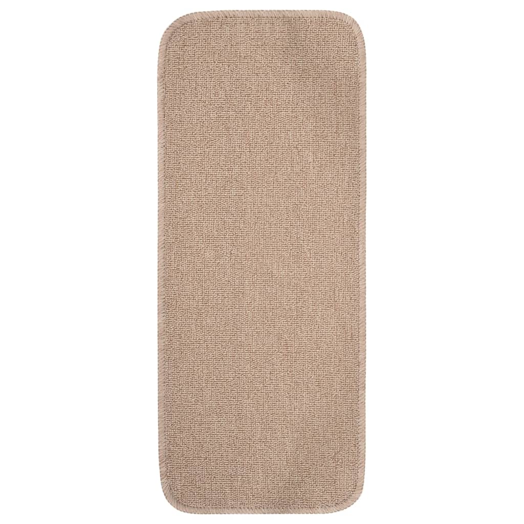 Trappstegsmattor halkfri 15 st 60x25 cm beige rektangulär