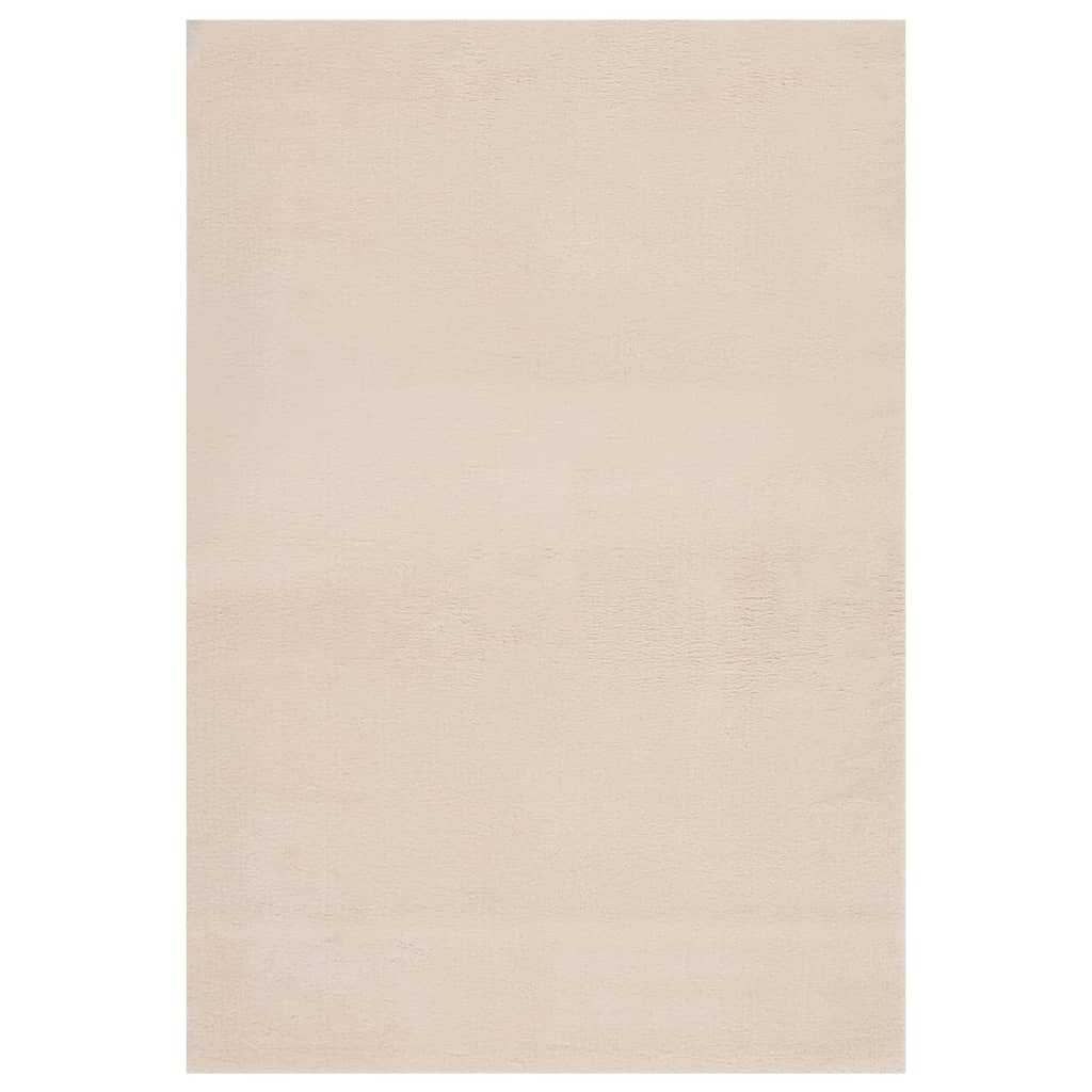 Tvättbar matta kort lugg 160x230 cm halkfri beige