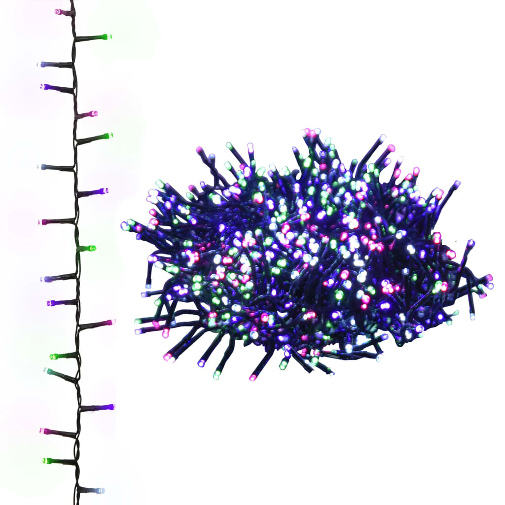 Kompakt ljusslinga med 1000 LED flerfärgad pastell 25 m PVC