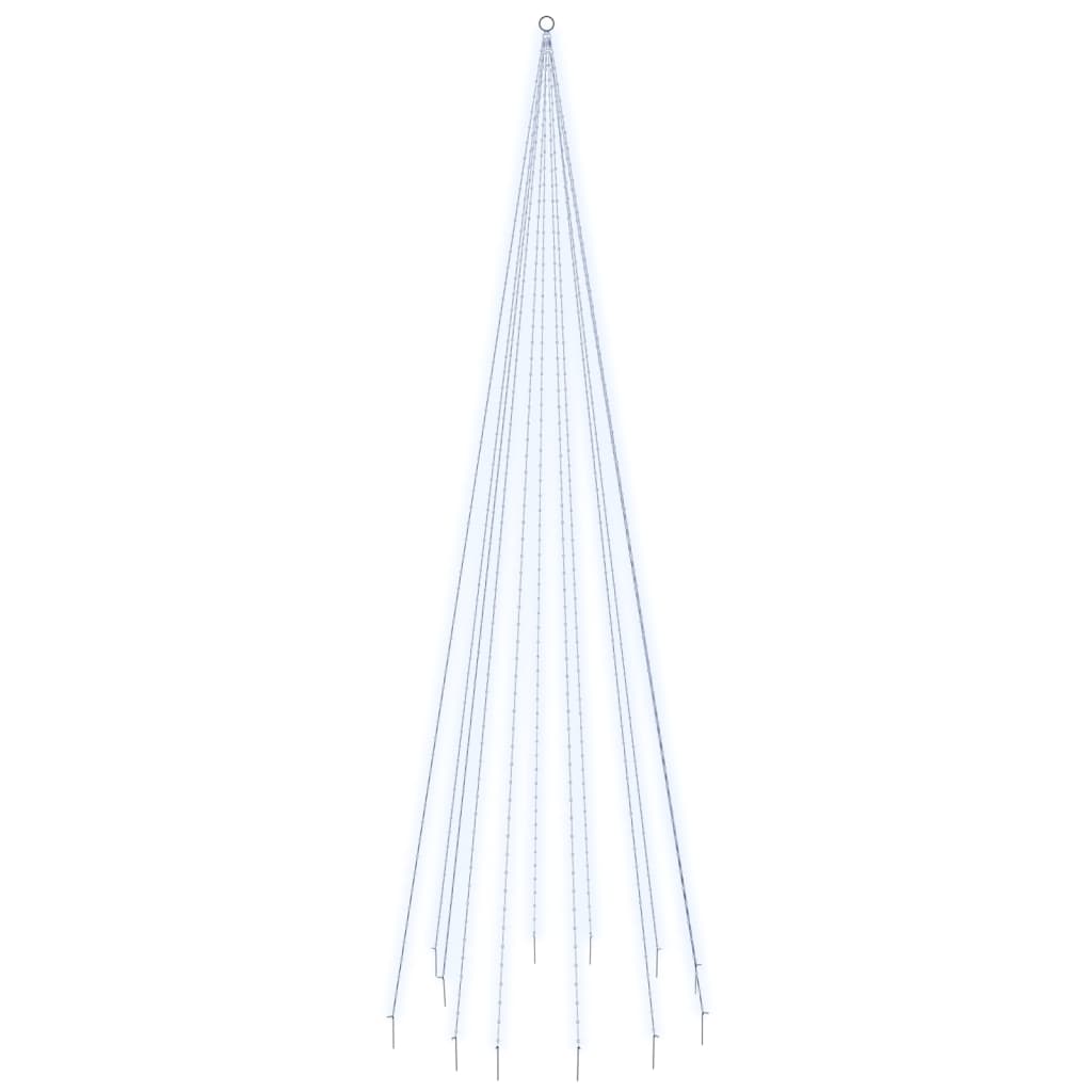 Julgran på flaggstång kallvit 732 LEDs 500 cm