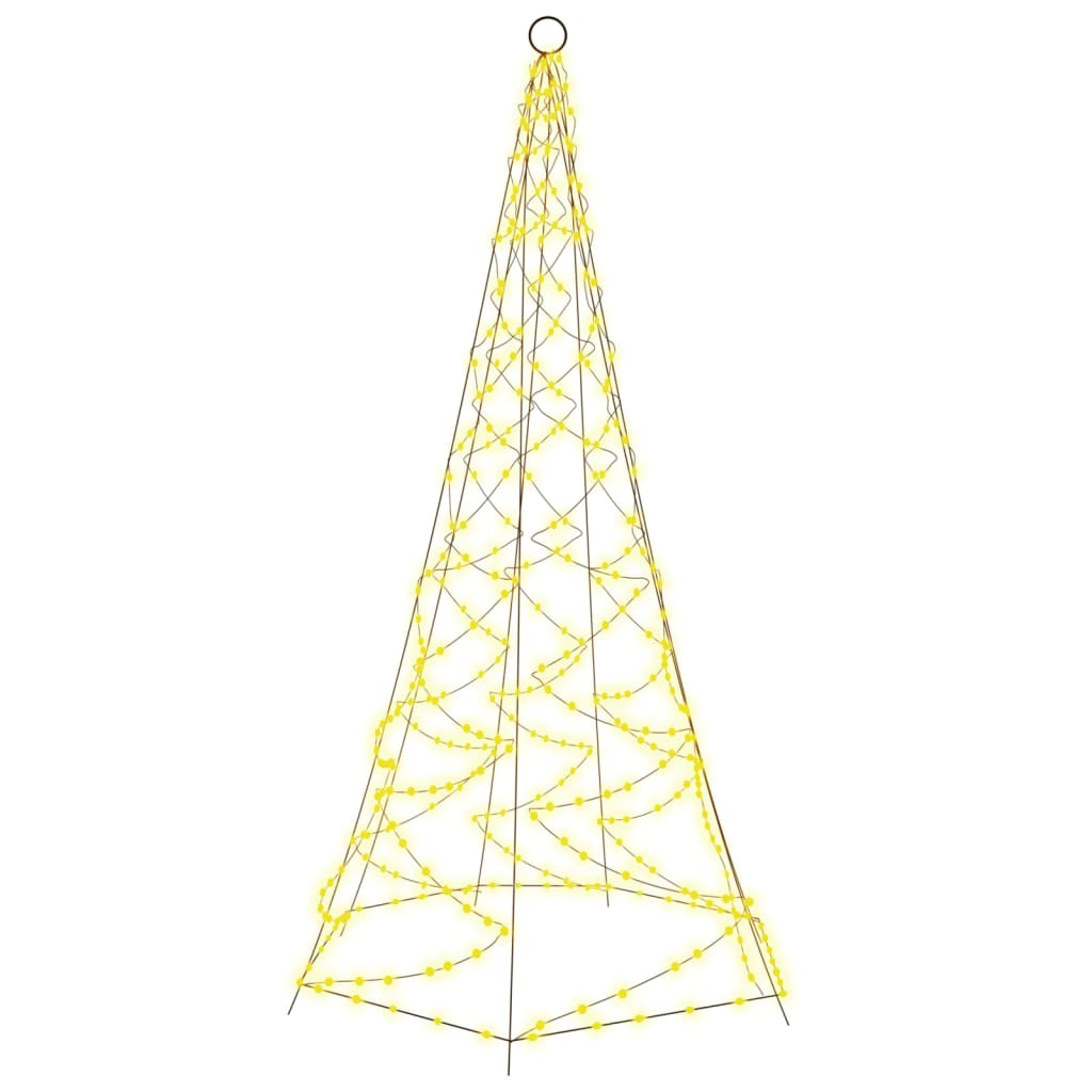 Julgran på flaggstång varmvit 200 LEDs 180 cm