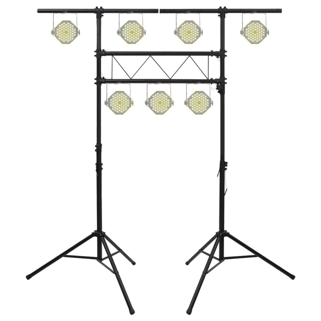 Lampstativ svart 238x115x(180-300) cm stål