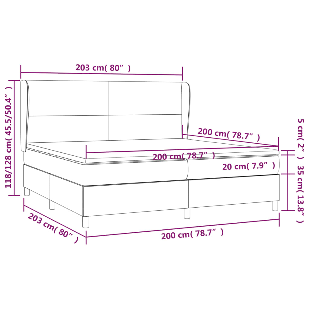 Ramsäng med madrass blå 200x200 cm tyg - njoyroom