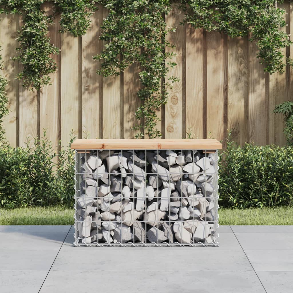 Trädgårdsbänk gabion-design 63x31,5x42 cm massiv furu