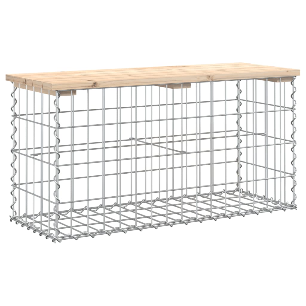 Trädgårdsbänk gabion-design 83x31,5x42 cm massiv furu