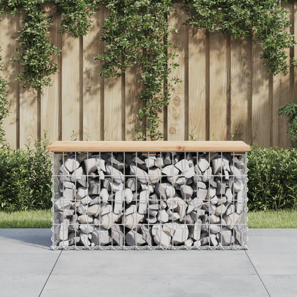 Trädgårdsbänk gabion-design 83x31,5x42 cm massiv furu