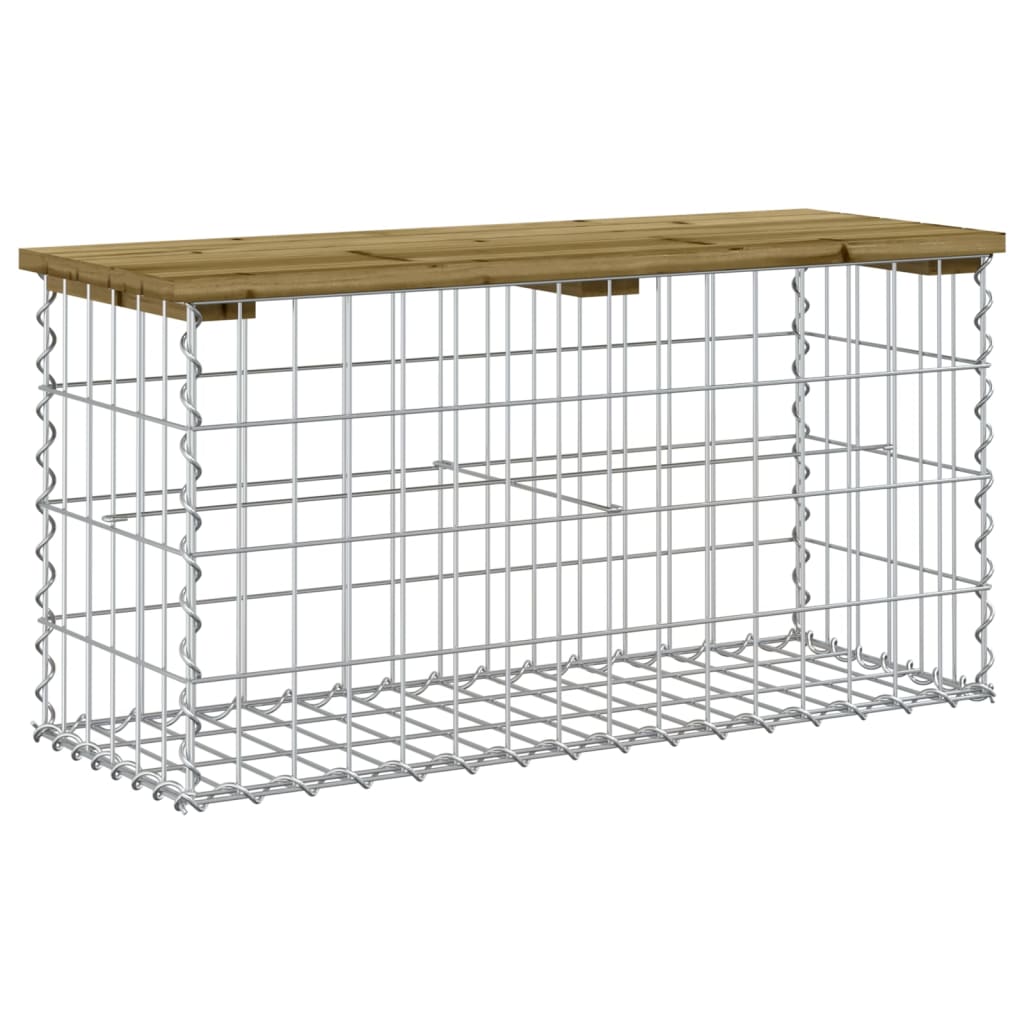 Trädgårdsbänk gabion-design 83x31,5x42 cm impregnerad furu