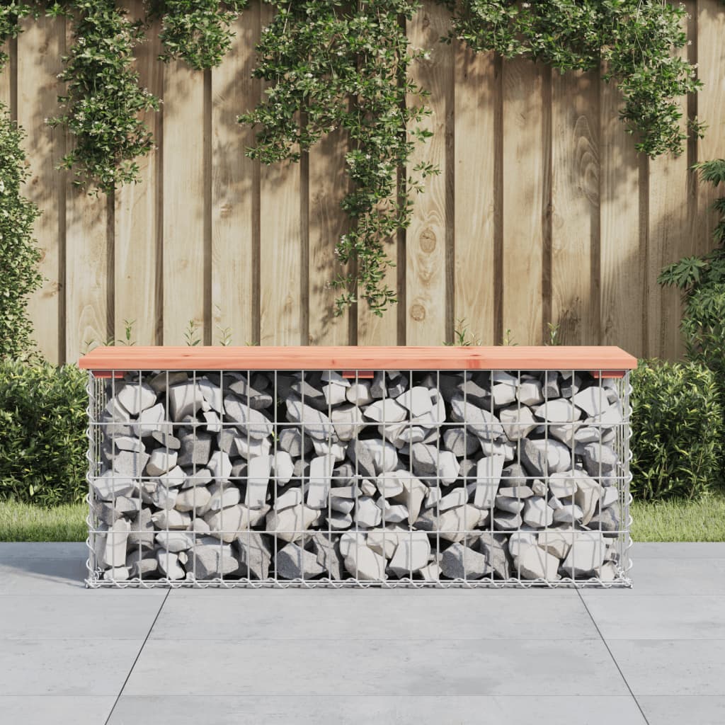 Trädgårdsbänk gabion-design 103x31,5x42 cm massivt douglasträ