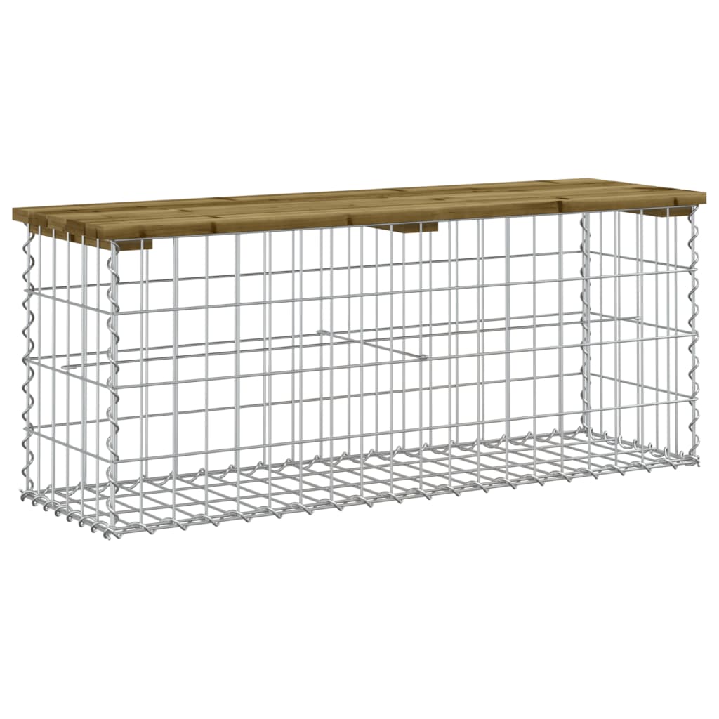 Trädgårdsbänk gabion-design 103x31,5x42 cm impregnerad furu