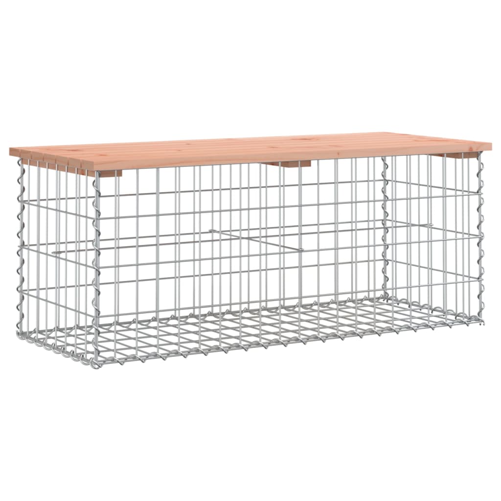 Trädgårdsbänk gabion-design 103x44x42 cm massivt douglasträ