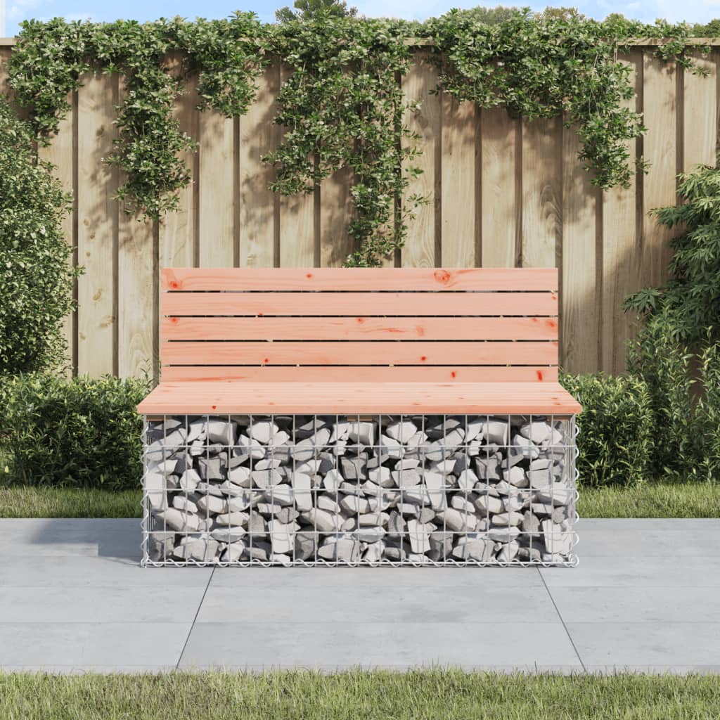 Trädgårdsbänk gabion-design 103x70x65 cm massivt douglasträ