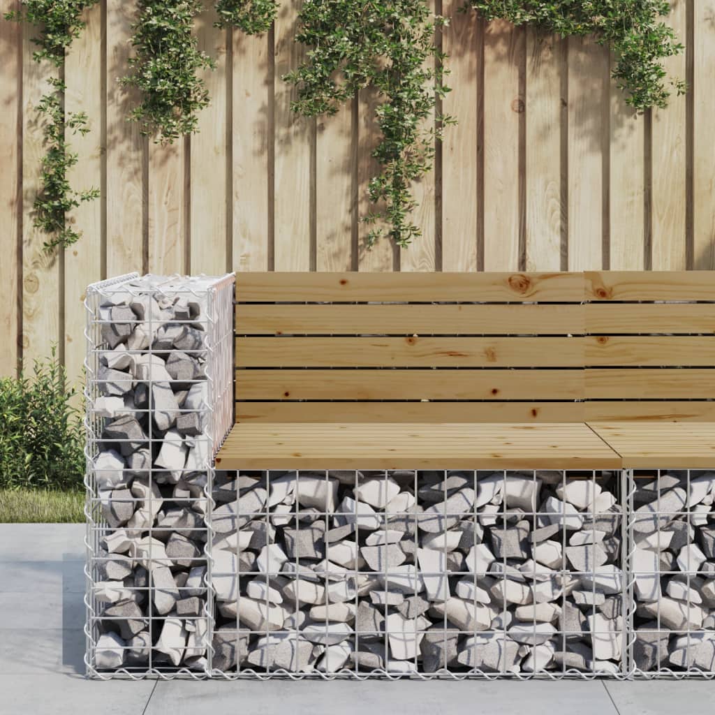 Trädgårdsbänk gabion-design 92x71x65,5 cm impregnerad furu