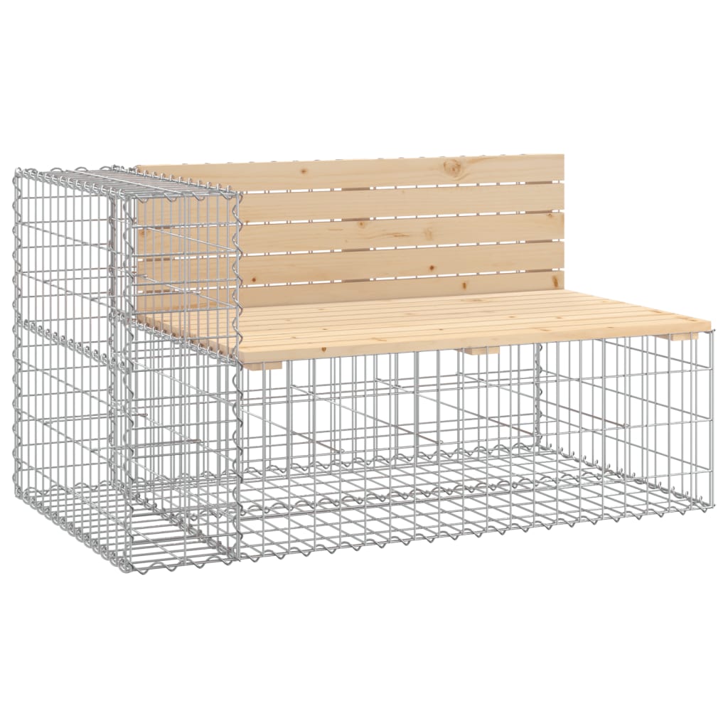 Trädgårdsbänk gabion-design 122x71x65,5 cm massiv furu