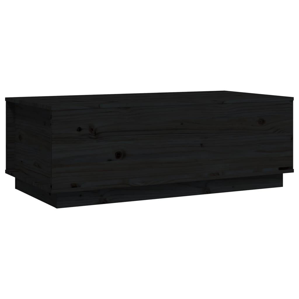 Soffbord svart 100x50x35 cm massiv furu