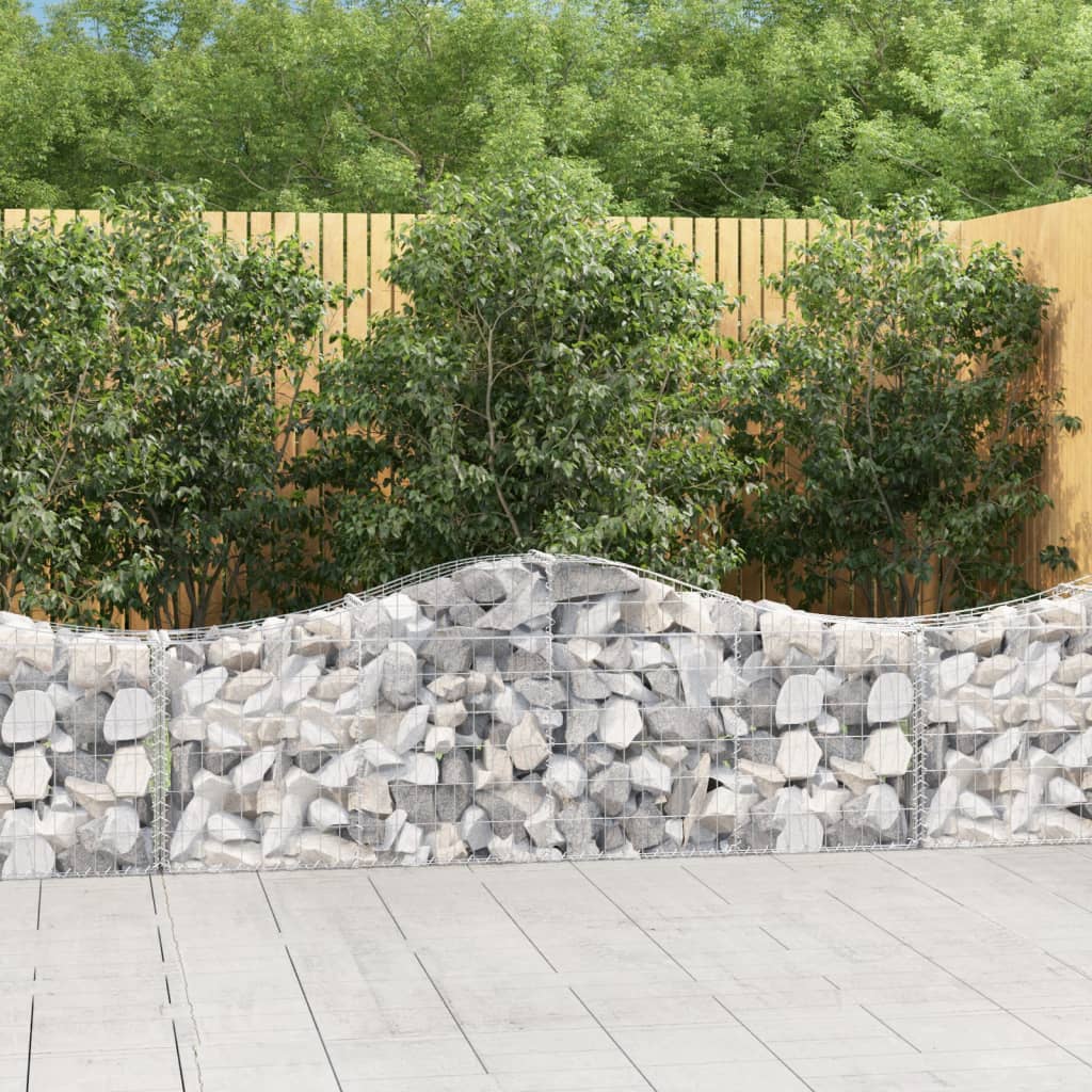 Gabion bågformad 200x30x60/80 cm galvaniserat järn