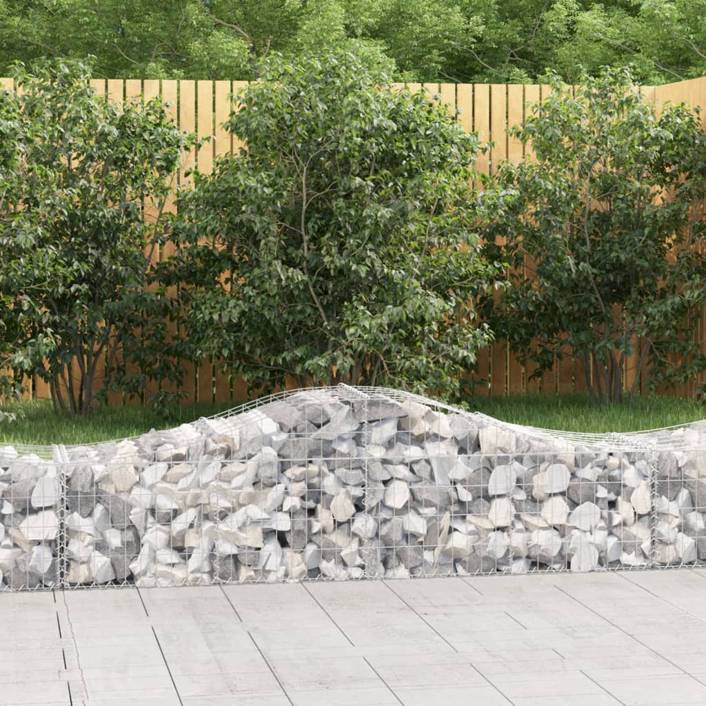 Gabion bågformad 200x50x40/60 cm galvaniserat järn