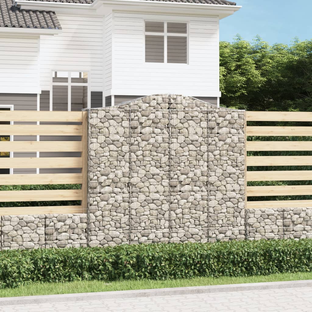 Gabion bågformad 200x50x200/220 cm galvaniserat järn