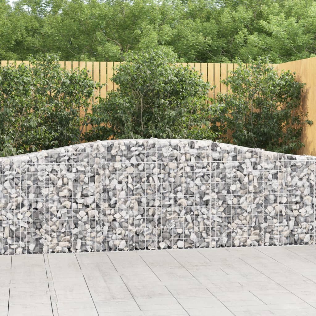 Gabion bågformad 400x30x80/100 cm galvaniserat järn