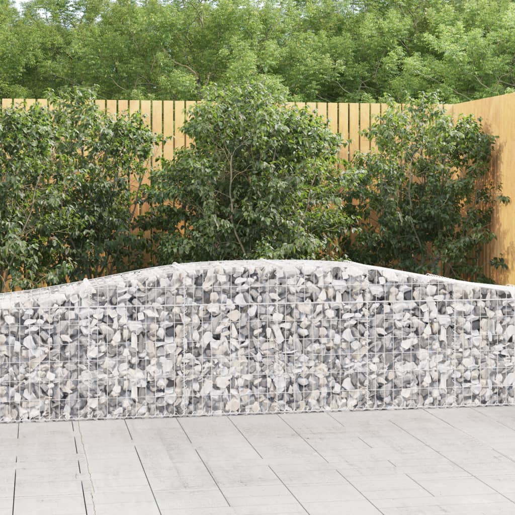 Gabion bågformad 400x50x60/80 cm galvaniserat järn