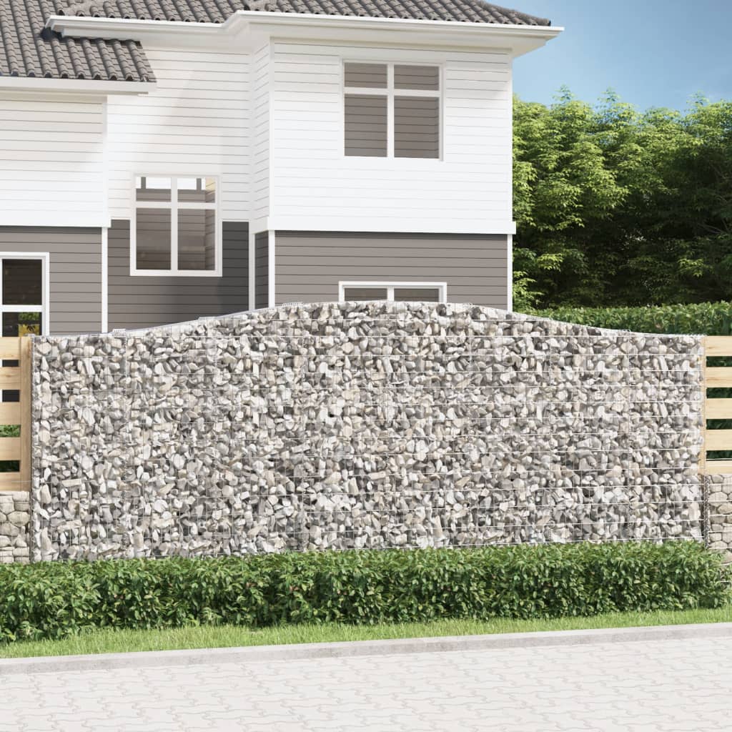 Gabion bågformad 400x50x160/180 cm galvaniserat järn