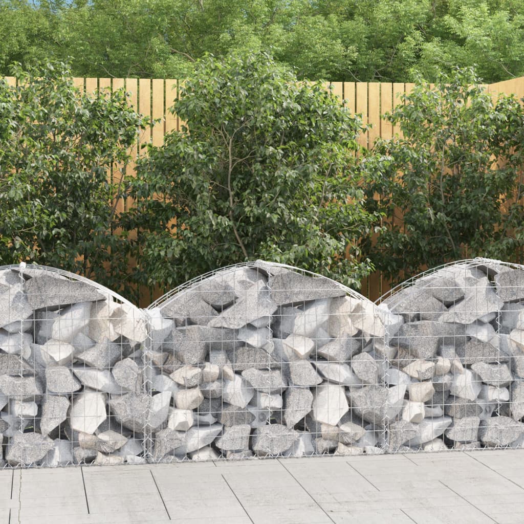 Gabion bågformad 100x30x60/80 cm galvaniserat järn