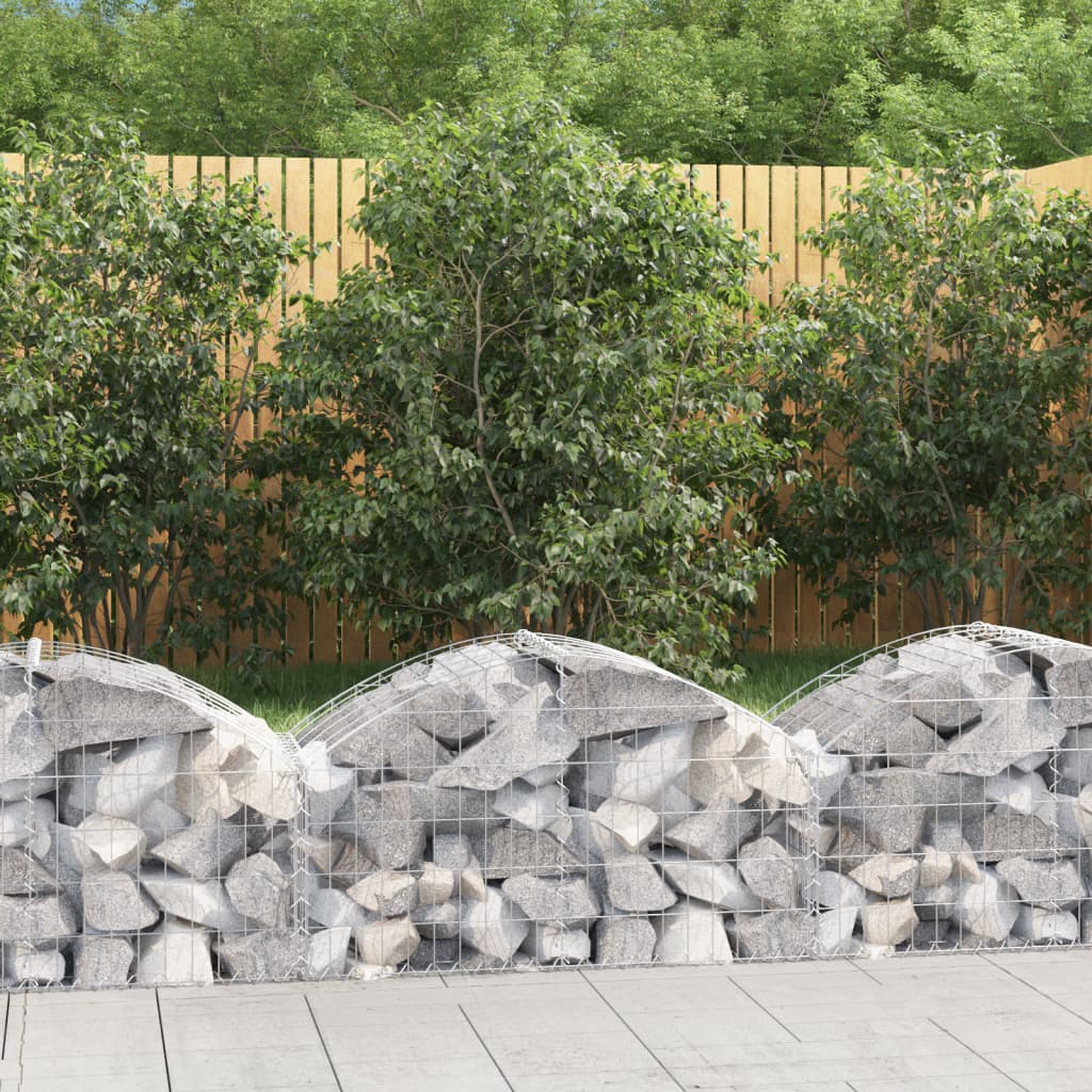 Gabion bågformad 100x50x40/60 cm galvaniserat järn