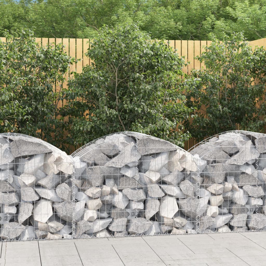 Gabion bågformad 100x50x60/80 cm galvaniserat järn