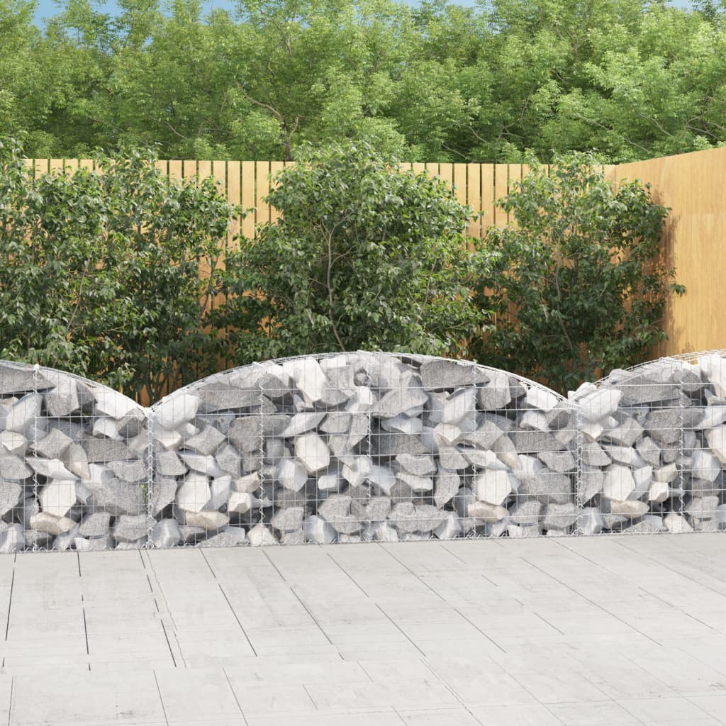 Gabion bågformad 200x30x60/80 cm galvaniserat järn