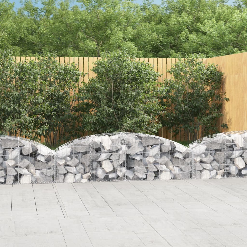 Gabion bågformad 200x50x40/60 cm galvaniserat järn