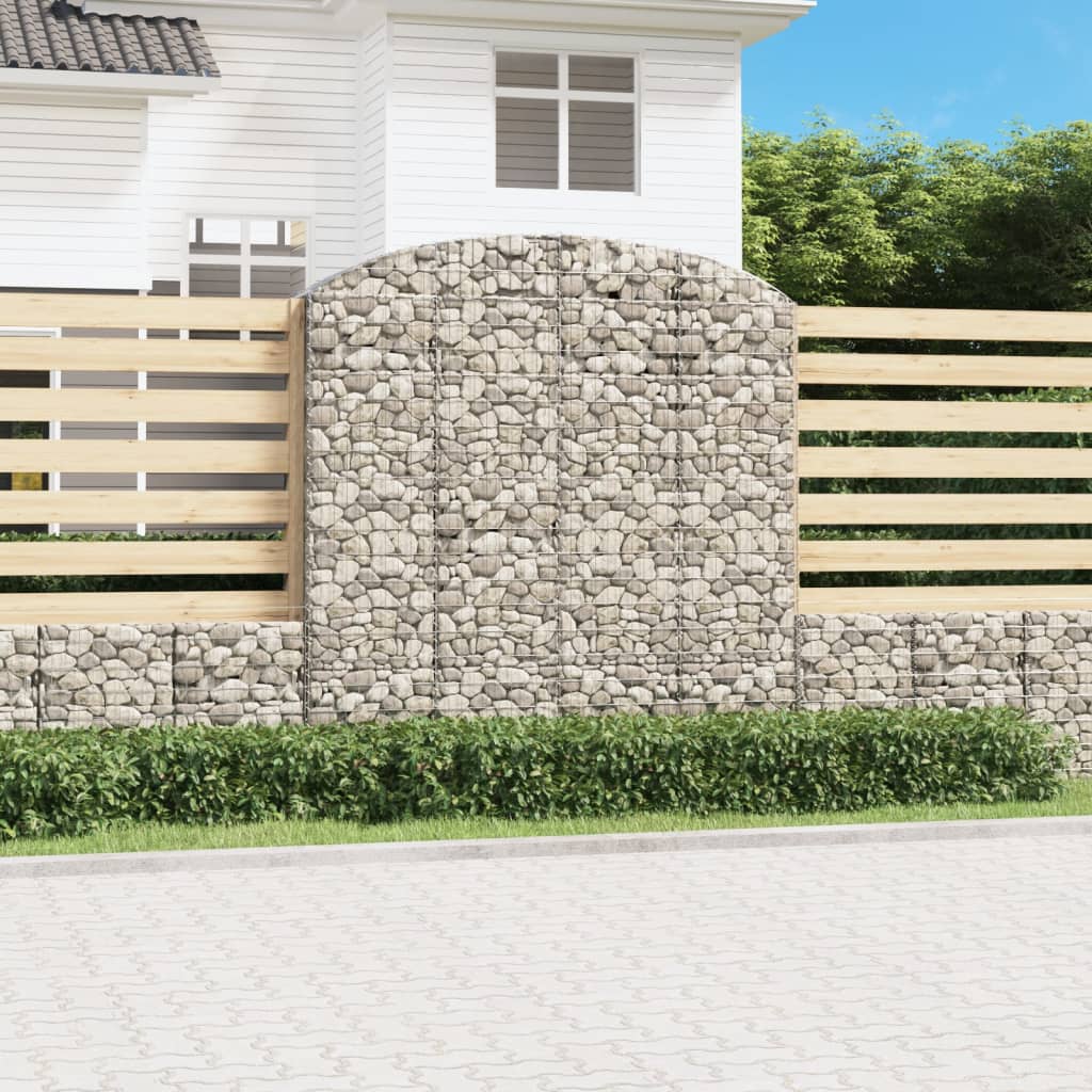 Gabion bågformad 200x50x200/220 cm galvaniserat järn