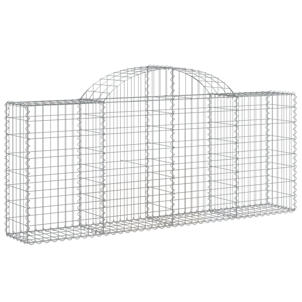 Gabion bågformad 200x30x80/100 cm galvaniserat järn