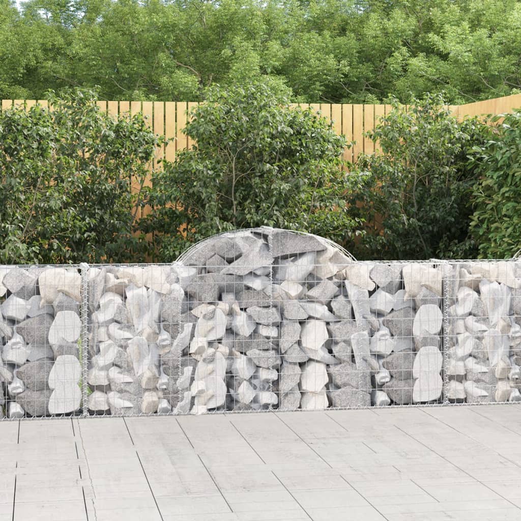 Gabion bågformad 200x30x80/100 cm galvaniserat järn