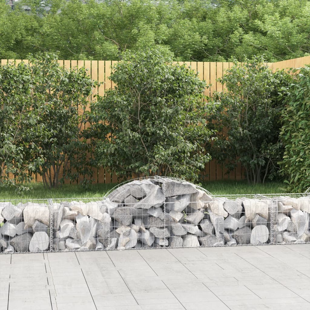 Gabion bågformad 200x50x40/60 cm galvaniserat järn