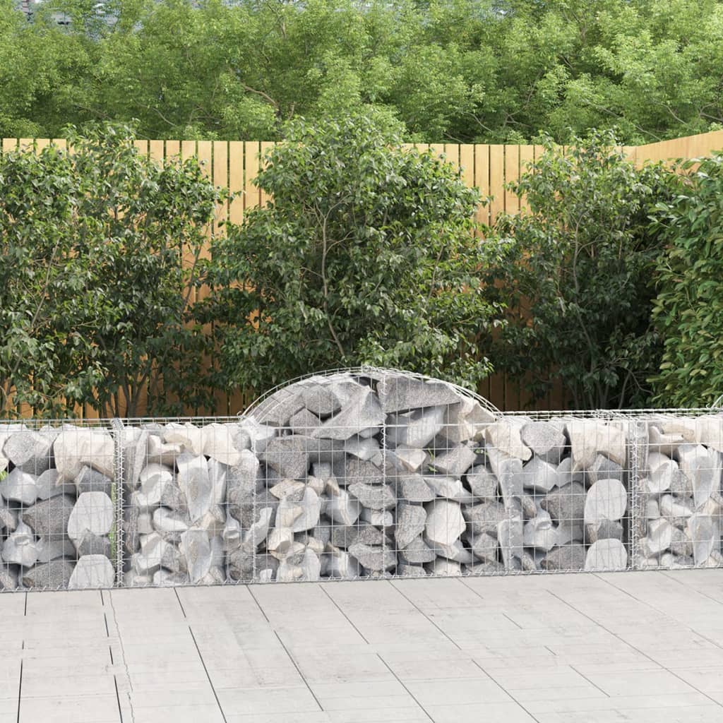 Gabion bågformad 200x50x60/80 cm galvaniserat järn