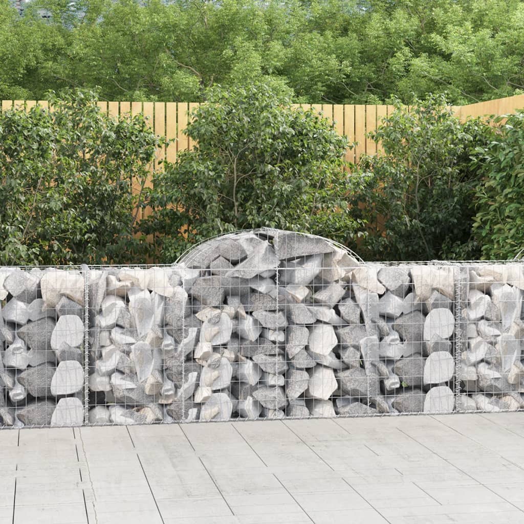 Gabion bågformad 200x50x80/100 cm galvaniserat järn