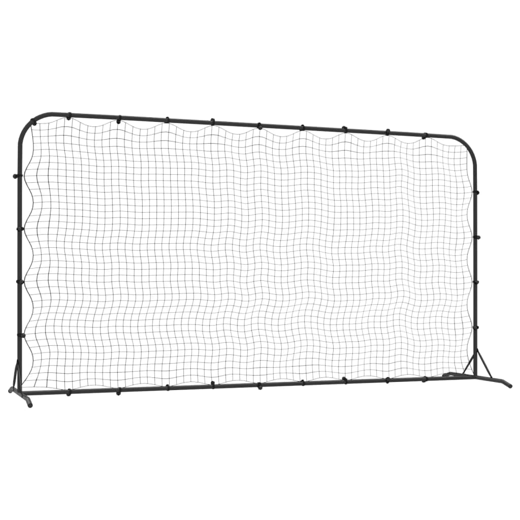 Fotbollsnät med rebounder svart 366x90x183 cm HDPE