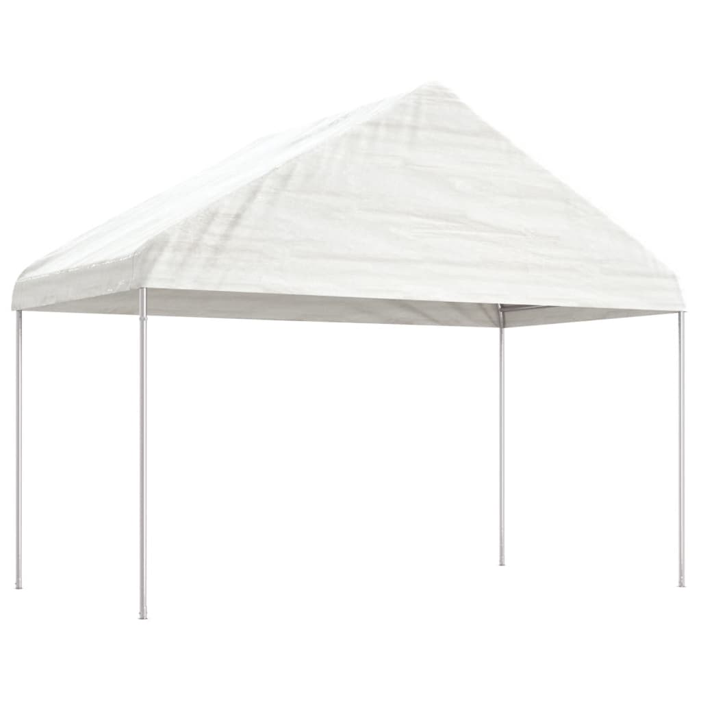 vidaXL Paviljong med tak vit 4,08x2,23x3,22 m polyeten