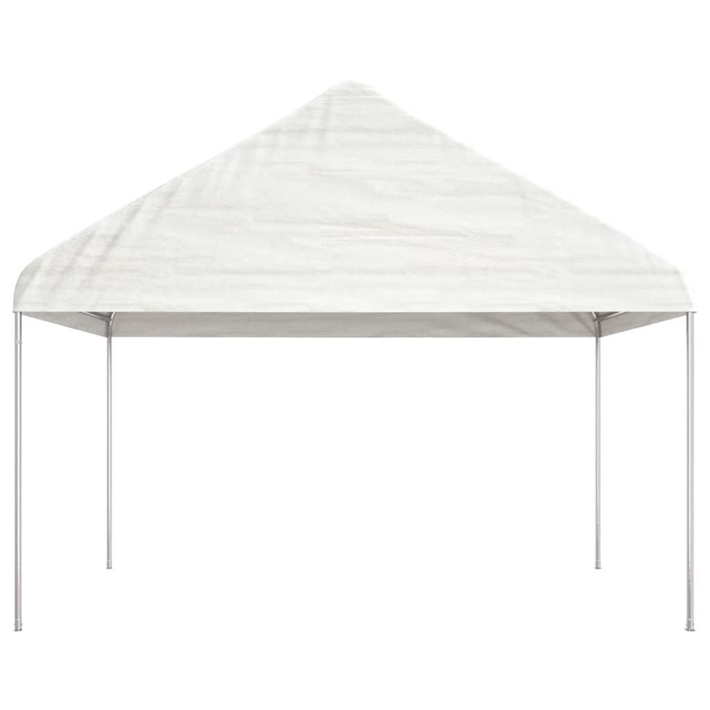 vidaXL Paviljong med tak vit 4,08x2,23x3,22 m polyeten