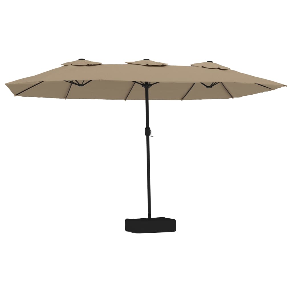 Parasoll dubbelt taupe 449x245 cm