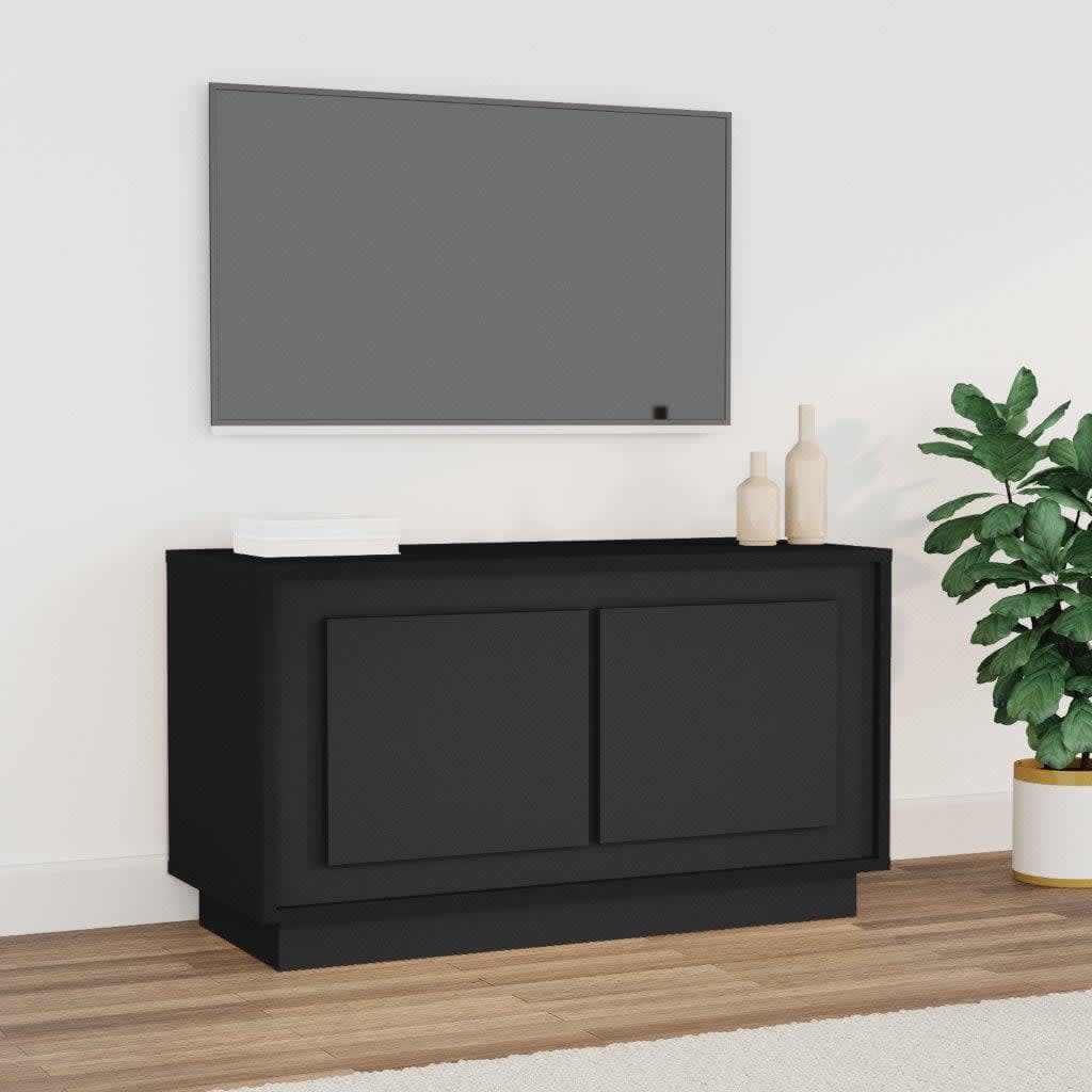 TV-bänk svart 80x35x45 cm konstruerat trä