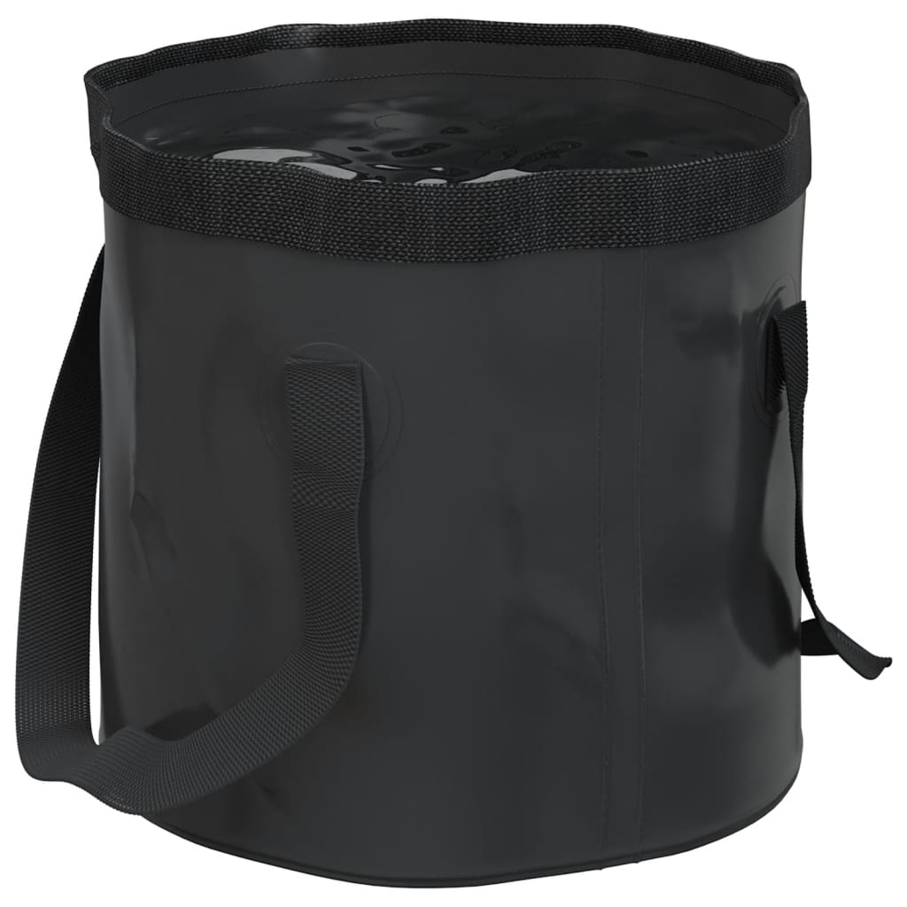 Hopfällbara hinkar 2 st svart 20 L PVC