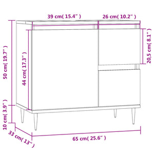 Badrumsskåp svart 65x33x60 cm konstruerat trä - njoyroom