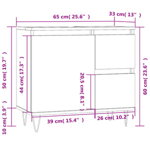 Badrumsskåp vit högglans 65x33x60 cm konstruerat trä - njoyroom