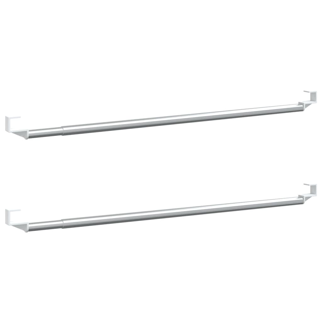 Gardinskenor 2 st vit och silver 60-105 cm aluminium