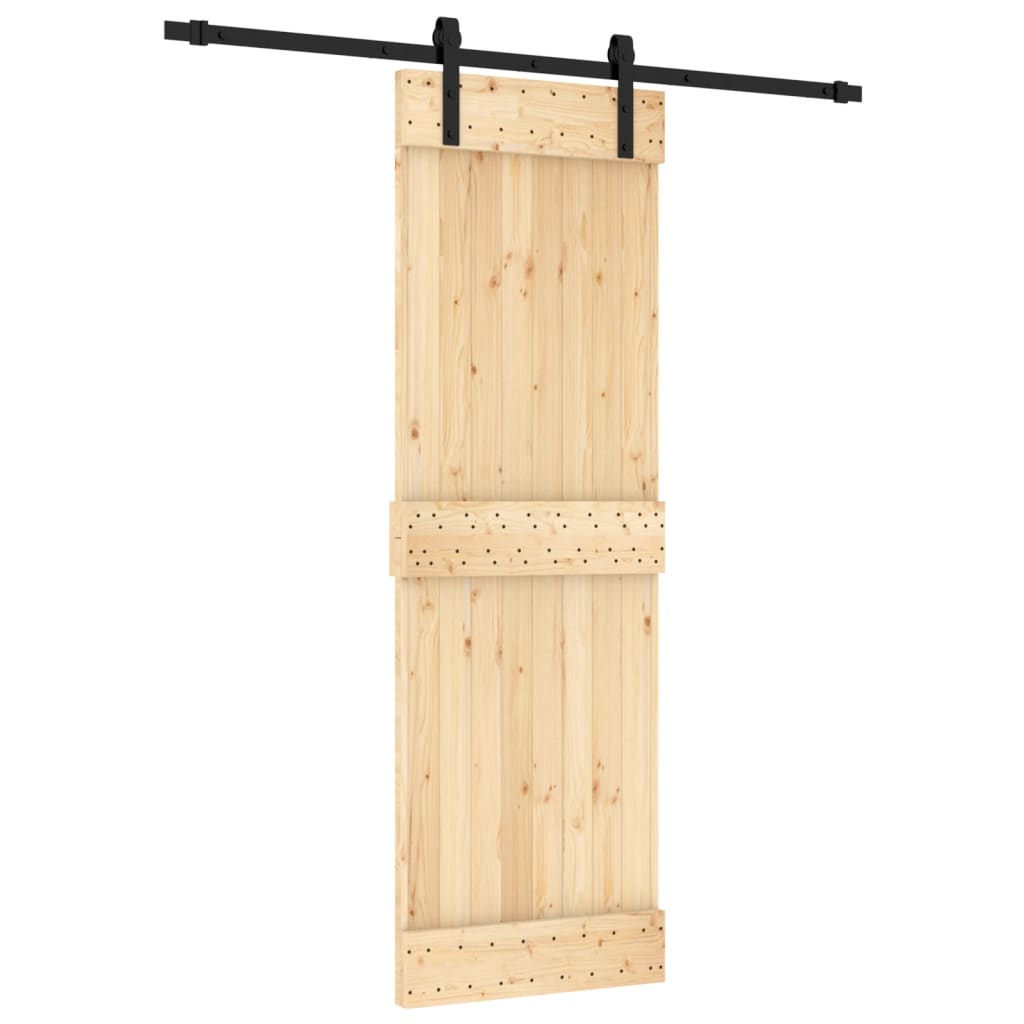 Skjutdörr med beslag 70x210 cm massiv furu